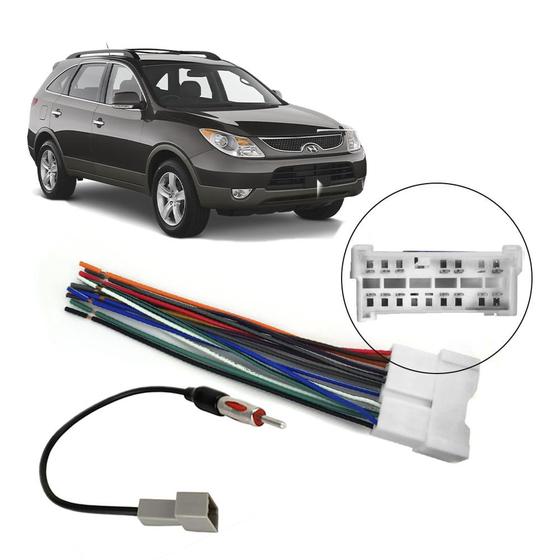 Imagem de Kit Chicotes Rádio Som Automotivo Hyundai Vera Cruz 2007 2008 2009 2010 2011 2012