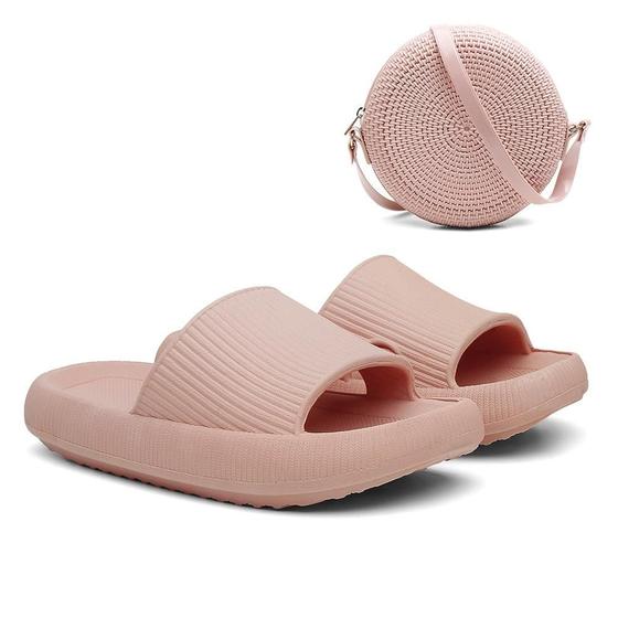 Imagem de Kit Chinelo Nuvem Feminino + Bolsa Quebek Casual Moderna