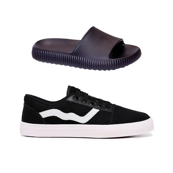 Imagem de Kit Chinelo Nuvem Ortopédico Unissex + Tênis Casual Street Skate