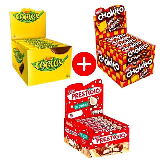 Kit Chocolate Caribe + Prestígio + Chokito NESTLÉ 1 Caixa De Cada