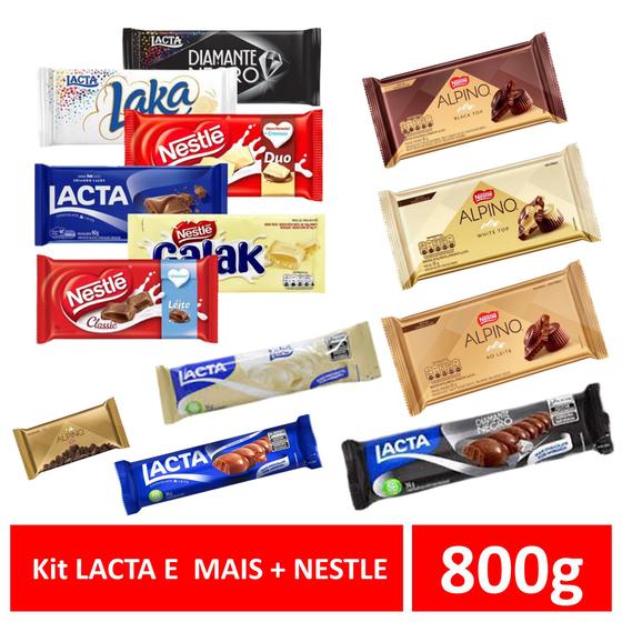 Kit CHOCOLATE LACTA E MAIS + NESTLE 800G - LACTA E NESTLE - Chocolate ...
