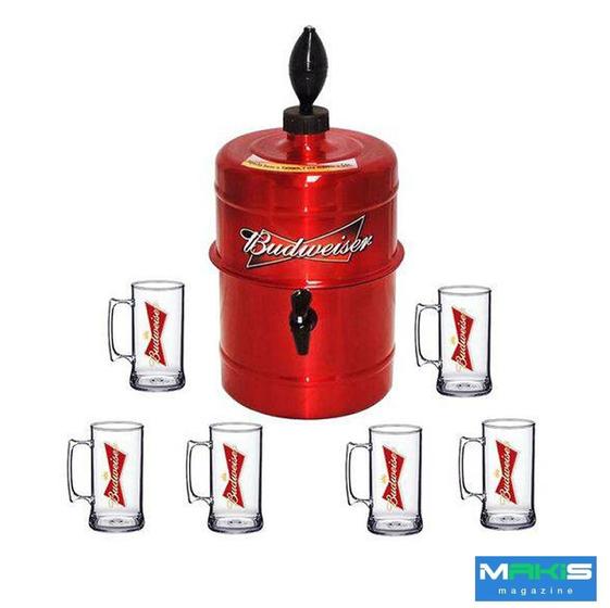 Kit Chopeira Beer Chopp 5 Litros Com 6 Copos Chopp Personalizados Menor preço em Kit Chopeira Beer Chopp 5 Litros Com 6 Copos Chopp Personalizados