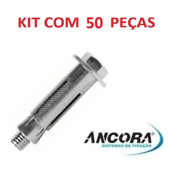Imagem de Kit Chumbador CBA 1/4 x 2 com Parafuso Ancora 50 Peças