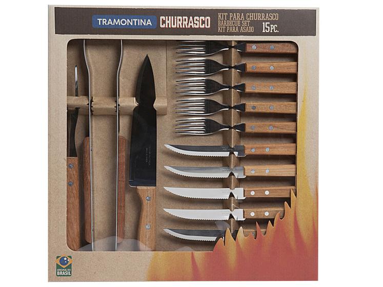 Kit Churrasco 15 Peças Tramontina Menor preço em Kit Churrasco 15 Peças Tramontina