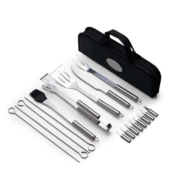Kit Churrasco 17 Peças Em Aço Inox + Estojo Com Alça  é boa?