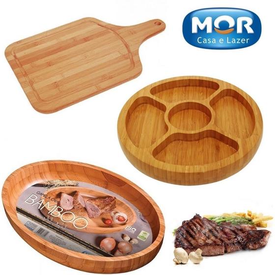 Kit Churrasco com 3 Itens Tabua, Gamela Ova e Gamela Redonda em Bambu Mor Mor e Lazer Menor preço em Kit Churrasco com 3 Itens Tabua, Gamela Ova e Gamela Redonda em Bambu Mor Mor e Lazer