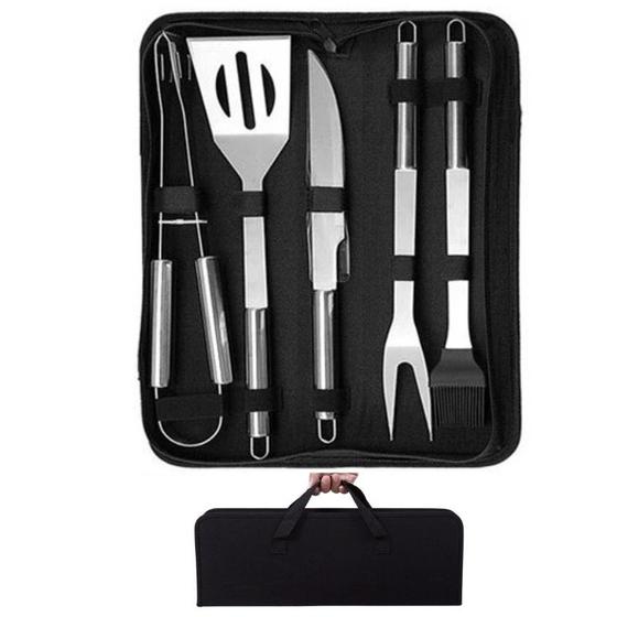Imagem de Kit Churrasco com 5 Peças com Estojo Chef Churrasqueiro