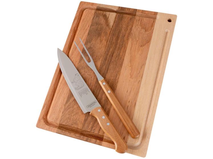 Kit Churrasco Tramontina 3 Peças tábua + faca + garfo