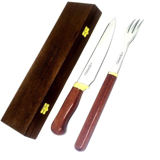 Imagem de Kit Churrasco Zakharov Chef Garfo Polida 8'' Cabo Madeira