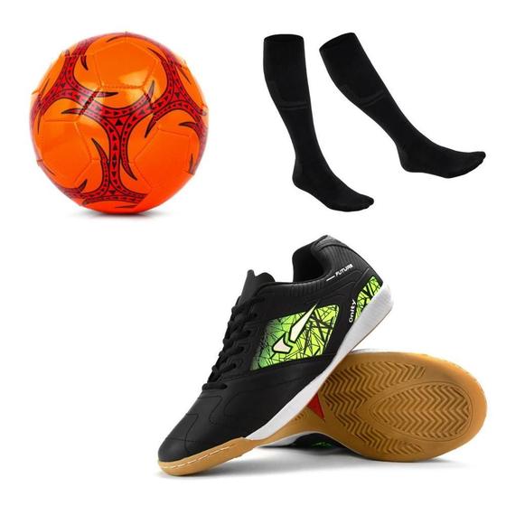 Imagem de Kit Chuteira Society Masculina + Bola + Meião Futebol