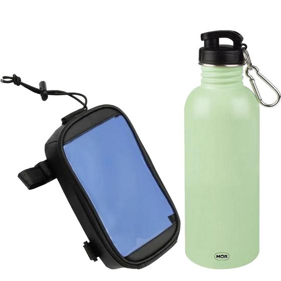 Imagem de Kit Ciclista Porta Celular + Garrafa Inox Water To Go Trendy