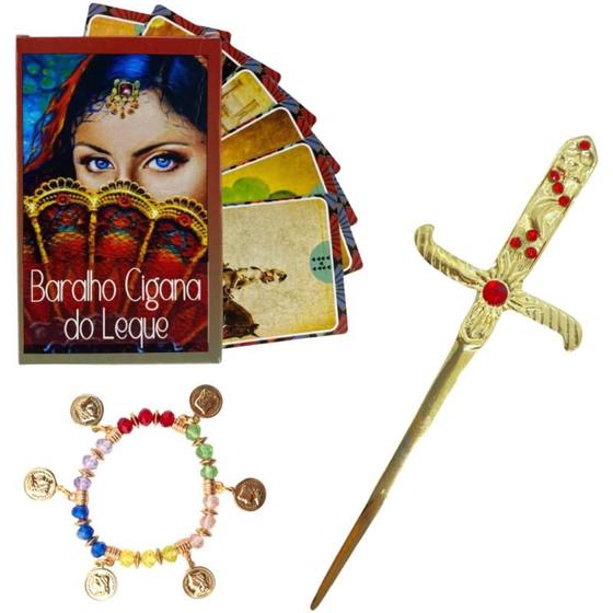 Imagem de Kit Cigana + Athame + Pulseira + Baralho