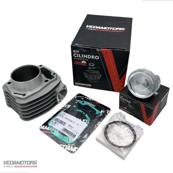 Imagem de Kit Cilindro e Pistão 205cc Cg Titan Fan 160 Nxr Bros 160 aumento potencia preparação motor