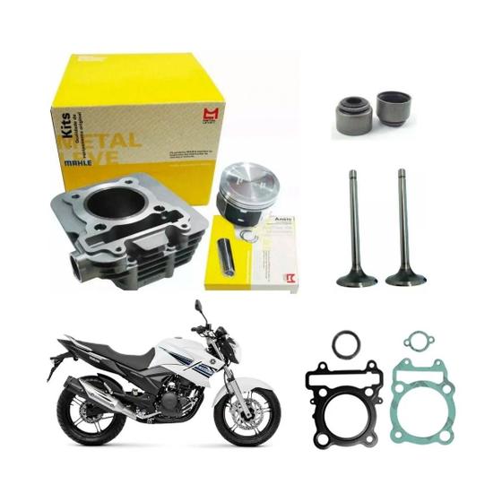 Imagem de Kit Cilindro Motor Fazer 250 Lander Metal Leve + Juntas Valv