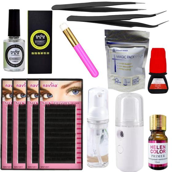 Kit Cilios Alongamento Extensão Cola Cilios Fio A Fio Iniciante ...