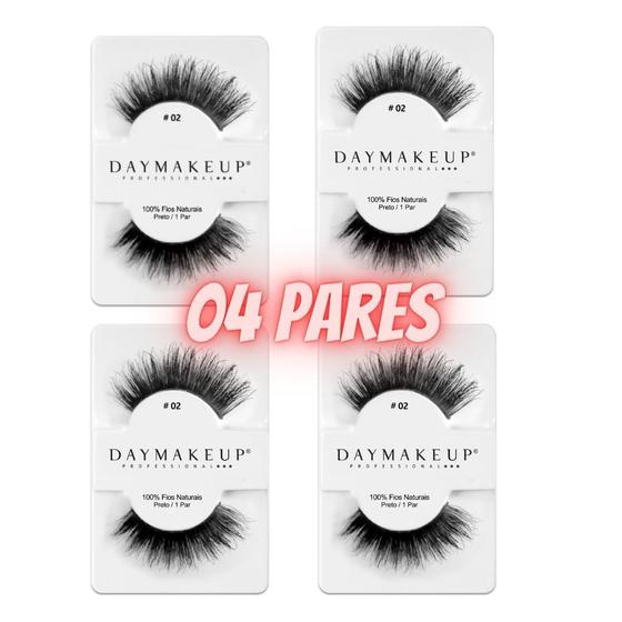 Imagem de Kit Cilios Postiços c/ 04 pares 02 DAYMAKEUP HUMAN HAIR