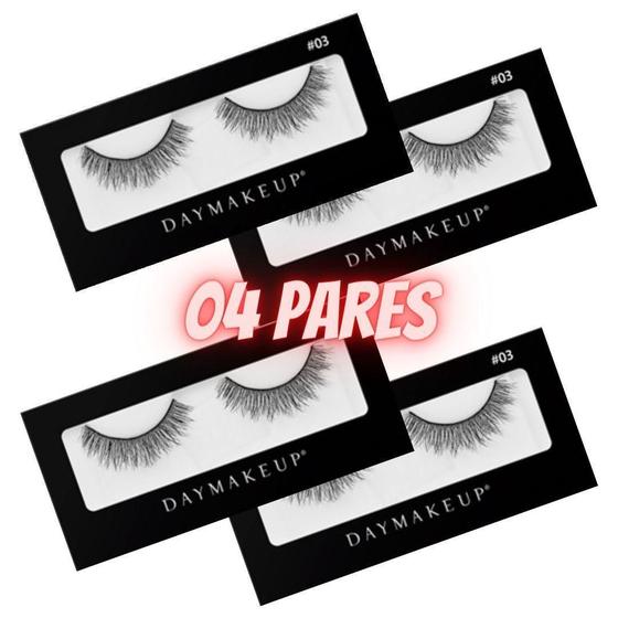 Imagem de Kit Cilios Postiços Com 04 Pares 03 Daymakeup Flerelags