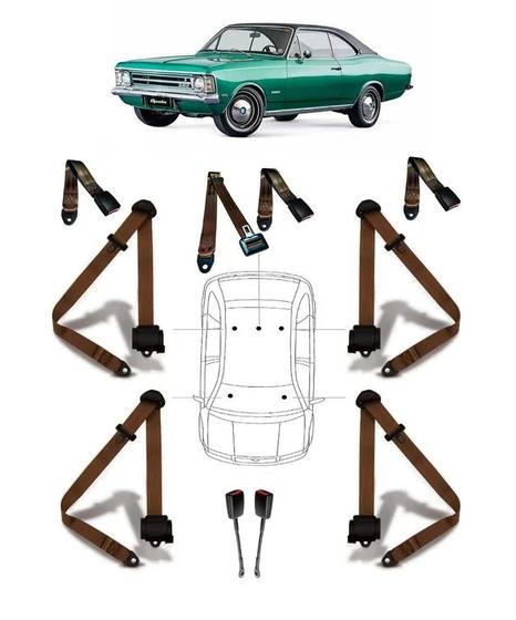 Imagem de Kit cinto de segurança COMPLETO para CHEVROLET OPALA + fechos