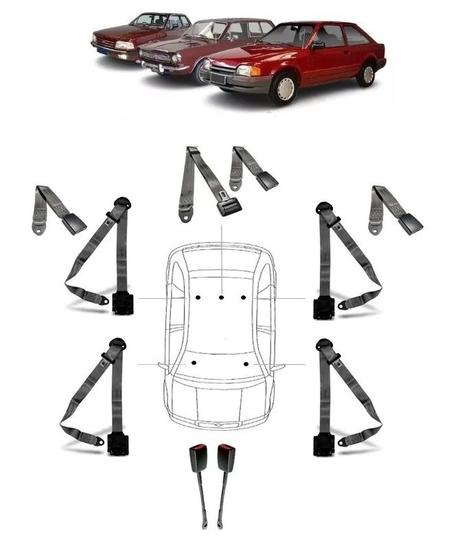 Imagem de Kit cinto de segurança COMPLETO para FORD BELINA + fechos