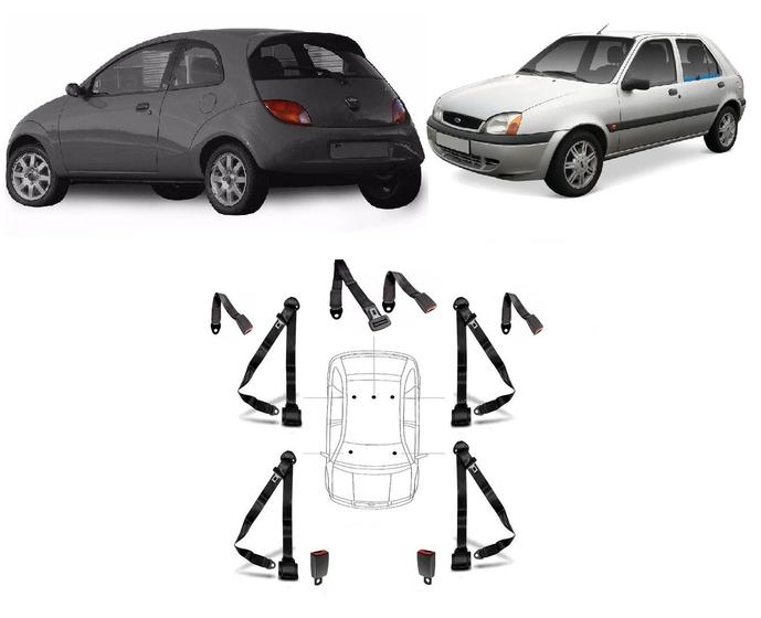 Imagem de Kit cinto de segurança COMPLETO para FORD FIESTA + fechos