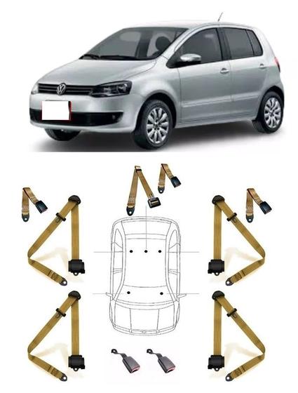 Imagem de Kit cinto de segurança COMPLETO para VOLKSWAGEN CROSSFOX + fechos