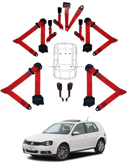 Imagem de Kit cinto de segurança COMPLETO para VOLKSWAGEN GOLF + fechos