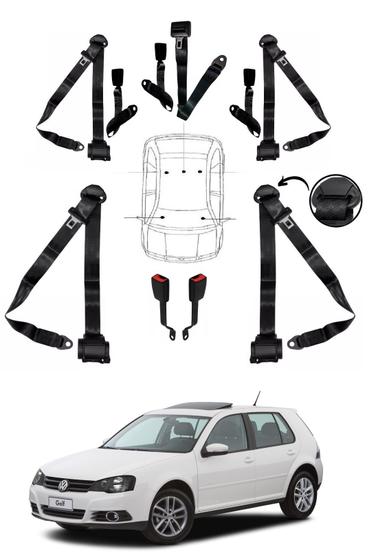 Imagem de Kit cinto de segurança COMPLETO para VOLKSWAGEN GOLF + fechos