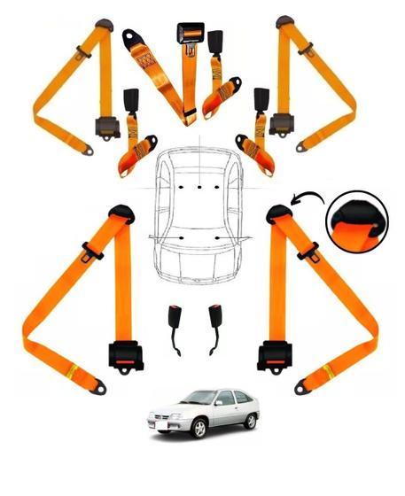 Imagem de Kit cinto de segurança COMPLETO para VOLKSWAGEN LOGUS + fechos