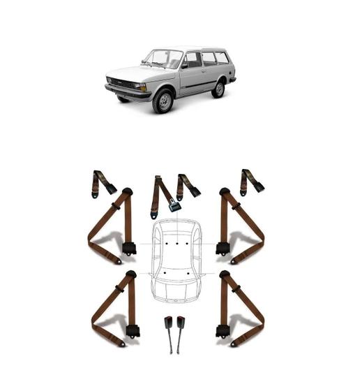 Imagem de Kit cinto de segurança COMPLETO RETRÁTIL para FIAT PANORAMA + fechos