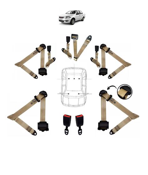 Imagem de Kit cinto de segurança COMPLETO RETRÁTIL para FIAT SIENA + fechos