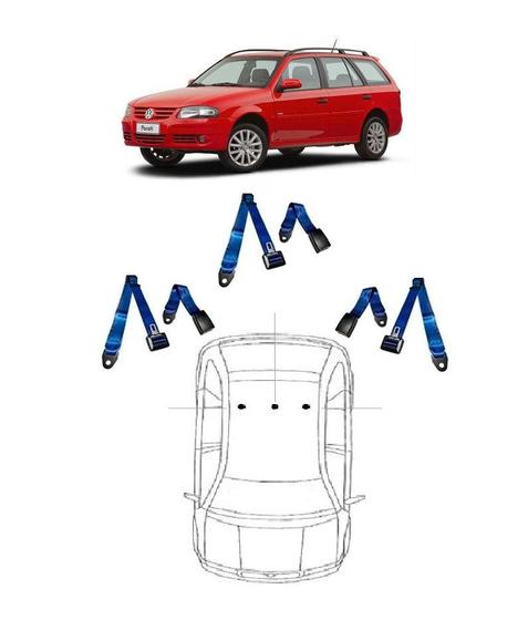 Imagem de Kit cinto de segurança traseiro de 2 pontos VW Parati + fechos