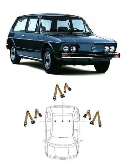 Imagem de Kit cinto de segurança traseiro de 2 pontos VW Variant + fechos