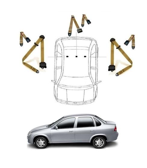 Imagem de Kit cinto de segurança traseiro de 3 pontos GM classic