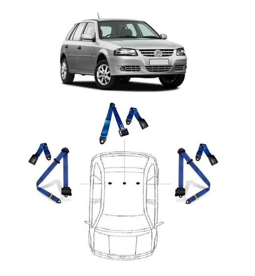 Imagem de Kit cinto de segurança traseiro de 3 pontos VW Gol + fechos