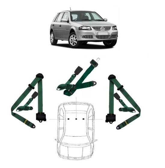 Imagem de Kit cinto de segurança traseiro de 3 pontos VW Gol + fechos