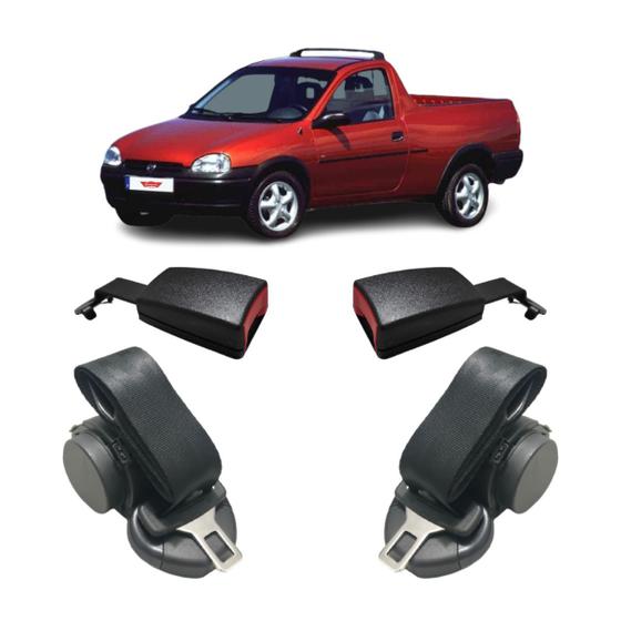 Imagem de Kit Cinto Segurança Preto Pick-Up Corsa 3 Pontos Ld Le Haste