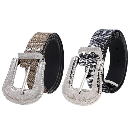 Imagem de Kit Cintos Country Cowboy Com Strass Feminino Fivela de Metal