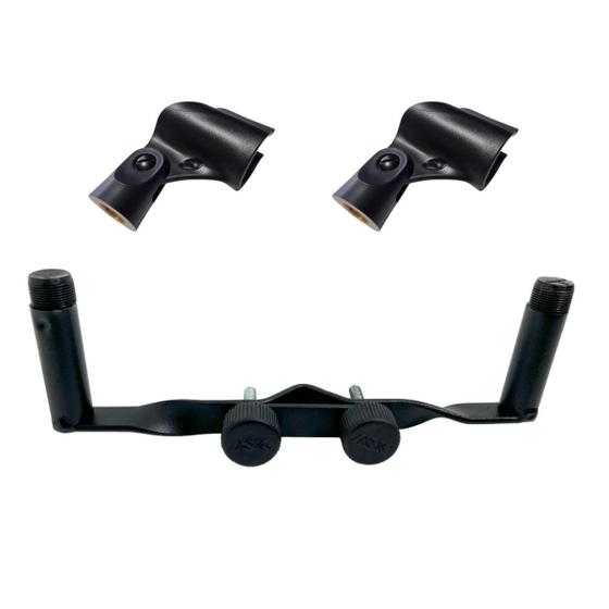 Imagem de Kit Clamp Duplo Microfonar Corda ou Percussão + 2 Cachimbos
