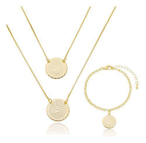 Imagem de Kit Clarice - Escapulário + Pulseira Pai Nosso Banhado em Ouro 18k