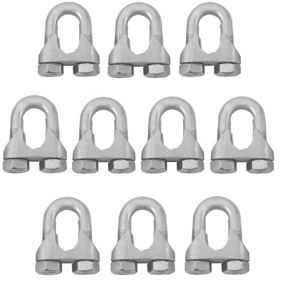 Imagem de Kit Clips Grampo Para Cabo de Aço 5/8" 1,0007 (Com 10 unidades) - Nord