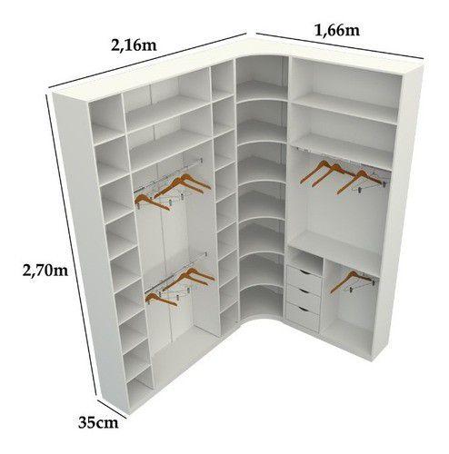 Kit Closet Armário Colmeia Cabideiro Canto M78 100% Mdf Menor preço em Kit Closet Armário Colmeia Cabideiro Canto M78 100% Mdf
