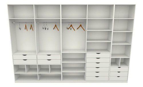 Imagem de Kit Closet Armário Colmeia Roupeiro Cabideiro M74 100% Mdf