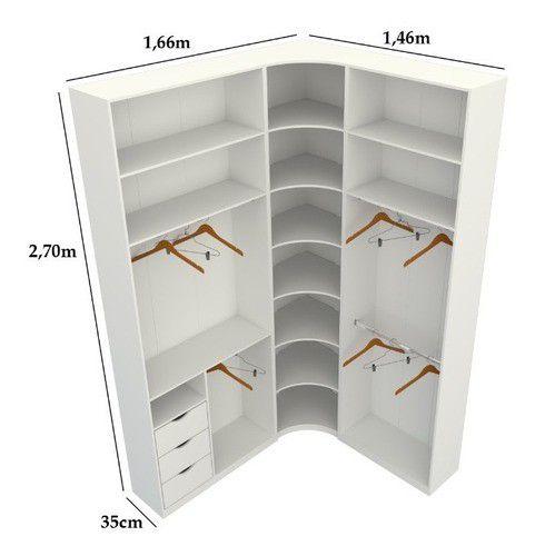 Imagem de Kit Closet Loja Modulado Armário Colmeia Canto M87 100% Mdf