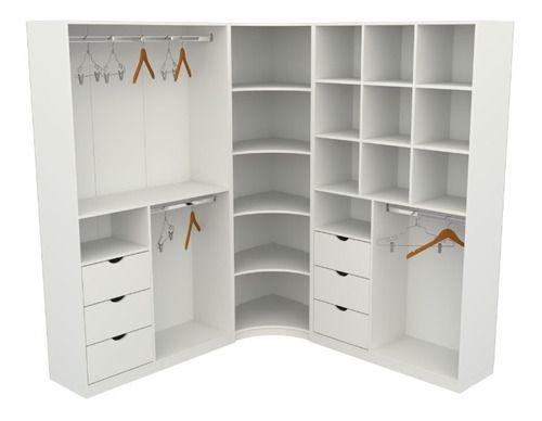 Kit Closet Modulado Armário Colmeia Cabideiro Canto M17 Mdp Menor preço em Kit Closet Modulado Armário Colmeia Cabideiro Canto M17 Mdp