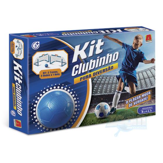 Kit Clubinho - 2 traves 1 bola e placar - Azul Menor preço em Kit Clubinho - 2 traves 1 bola e placar - Azul