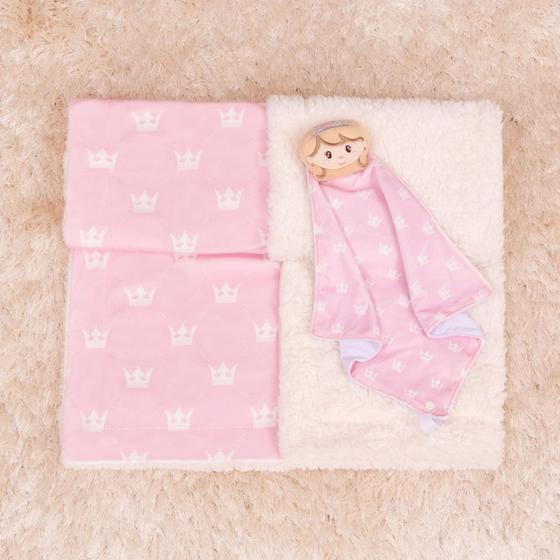 Imagem de Kit Cobertor com Naninha para Bebe com Caixa Presente