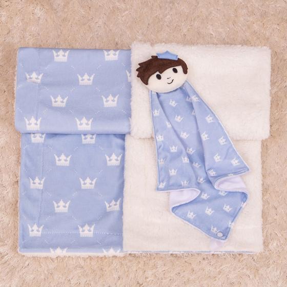 Imagem de Kit Cobertor com Naninha para Bebe com Caixa Presente