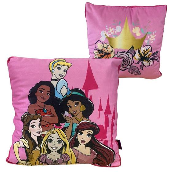 Imagem de Kit Cobertor Manta E Almofada Disney Princesas