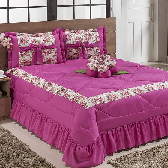 Kit Cobre Leito Amazonas Casal Queen 04 Peças - Pink Menor preço em Kit Cobre Leito Amazonas Casal Queen 04 Peças - Pink