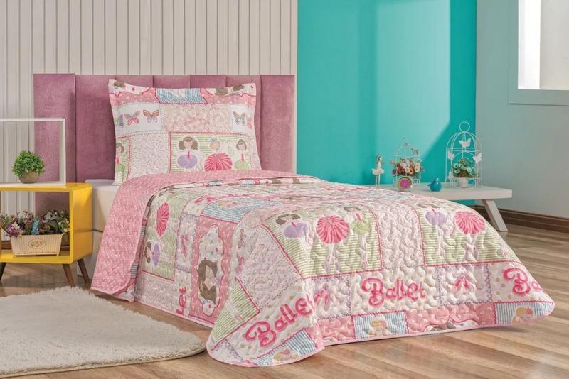 Imagem de Kit Cobre Leito Cama De Criança Infantil Menina Bailarina